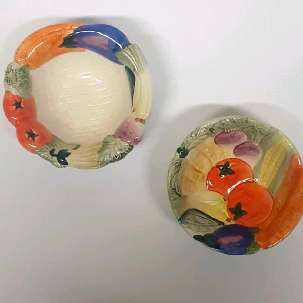 Vintage Fitz and Floyd Vegetable dip serving bowls